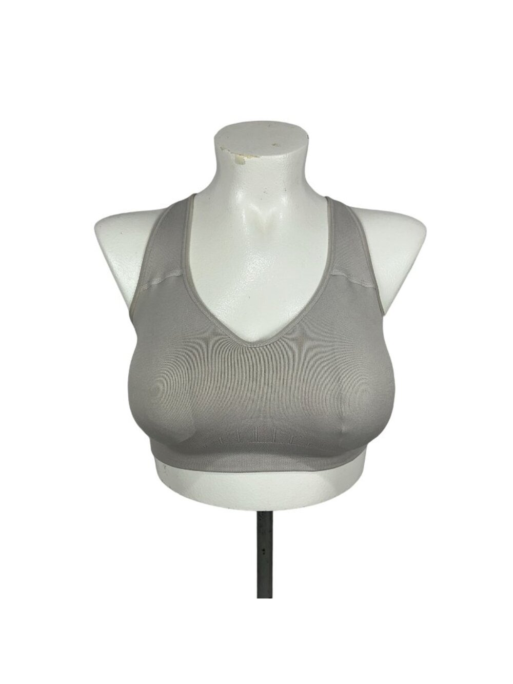 Puma Seamless Racerback Sports Bra L Gray Nylon/Spandex Pullover Lightweight